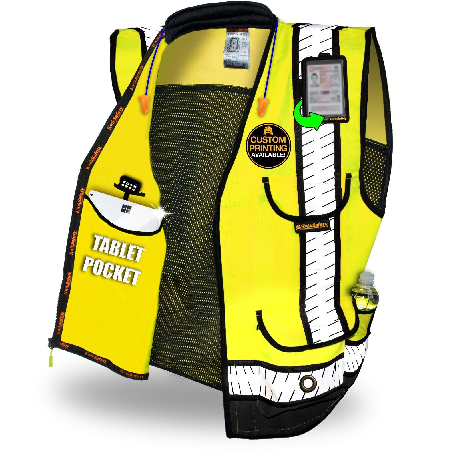 KwikSafety GODFATHER SPECIALIST Safety Vest [CUSHION COLLAR] Class 2 ANSI OSHA