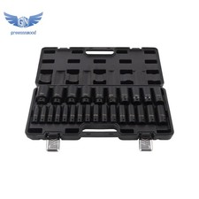 Impact Sockets Set 1/2 Inch Drive 26 PCS Metric 10mm - 36mm Deep 6-Point picture