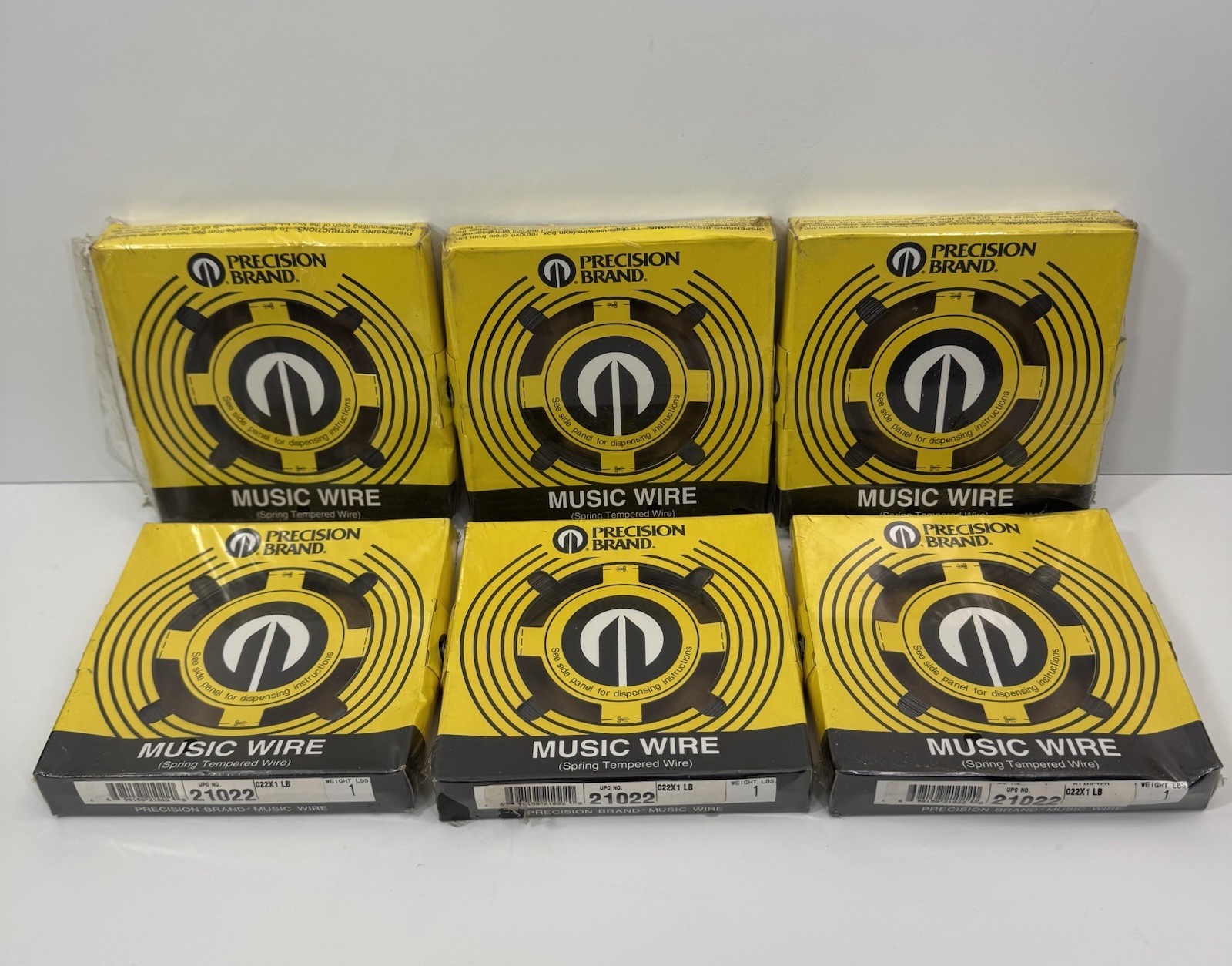 Lot of 6 New Precision Brand 21022 Music Wire Spring Tempered 1 lb Each