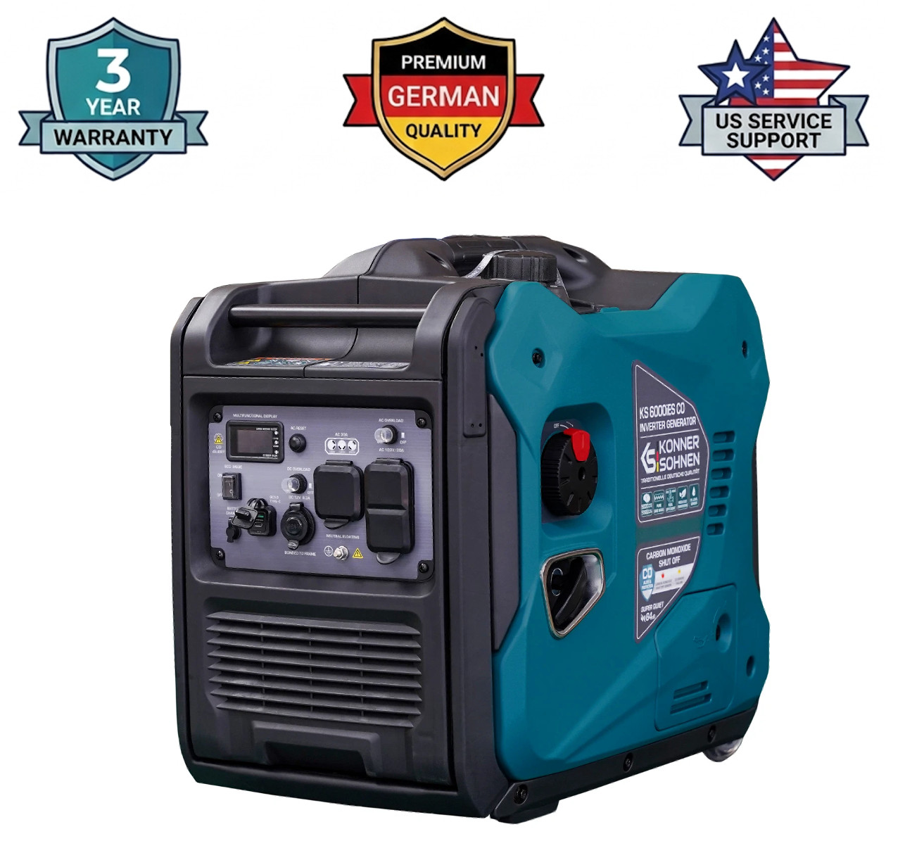 Konner & Sohnen KS 6000iES Inverter Generator 5500W Portable Gasoline Quiet