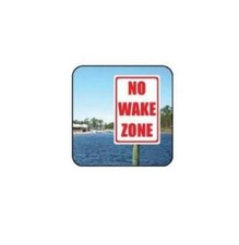 2' x 3' Aluminum No Wake Sign picture
