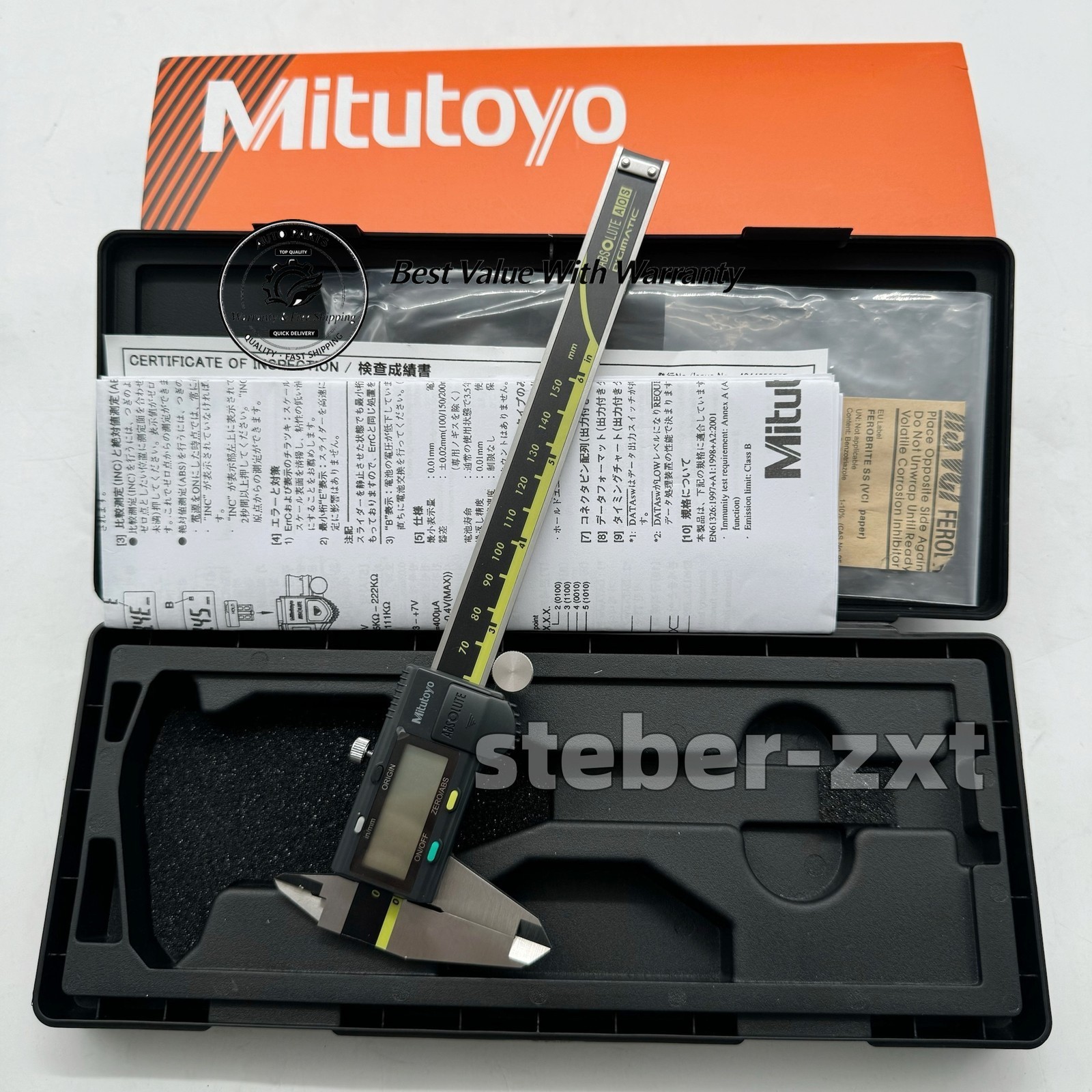 500-196-30 150mm/0-6 Absolute Digital Digimatic Vernier Caliper Mitutoyo Japan