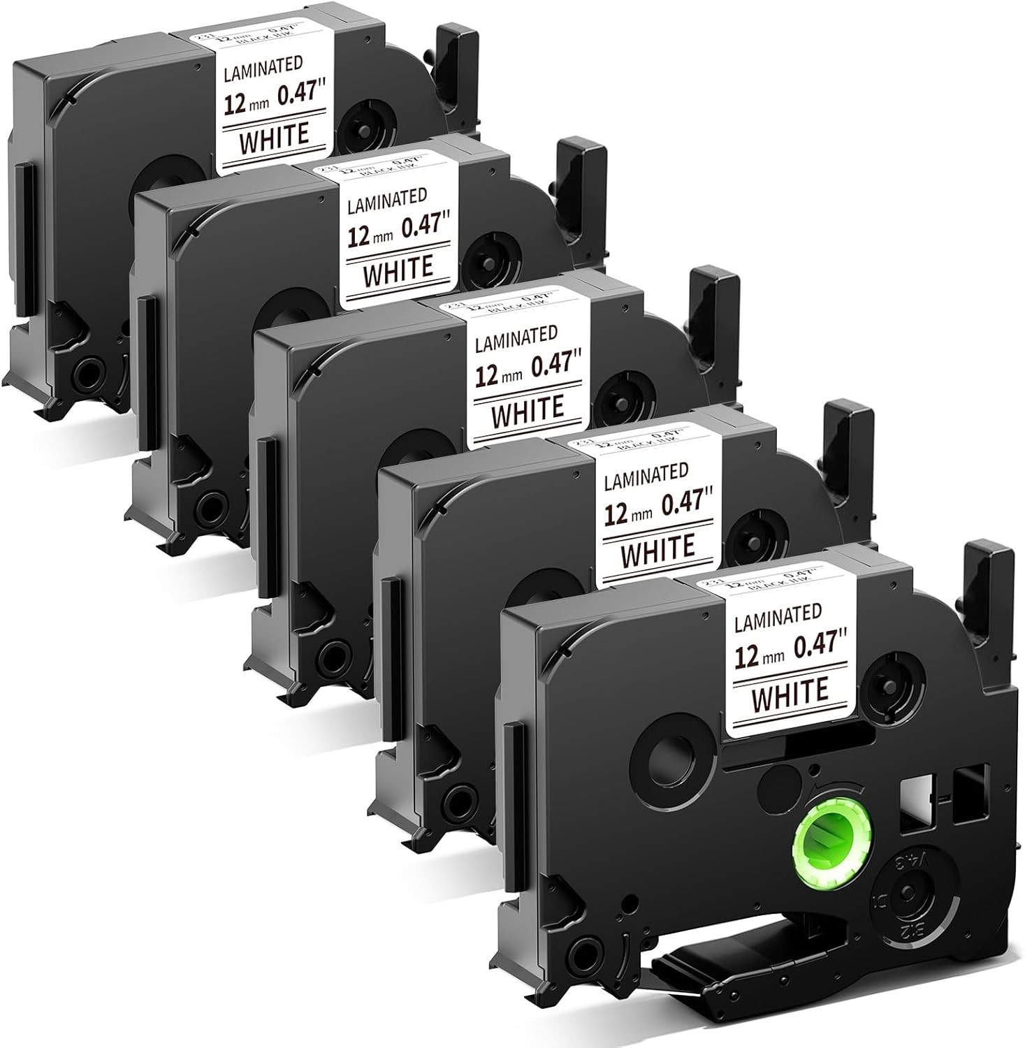 5PK 12mm Label Tape For Brother P-Touch Cube H110 TZ-231 TZe-231 Black on White