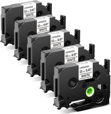 5PK 12mm Label Tape For Brother P-Touch Cube H110 TZ-231 TZe-231 Black on White picture