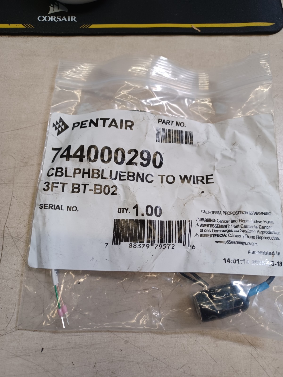Pentair Aquatic System 744000290 2 ft. PH Sensor Cable Blue