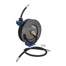 Roughneck Spring-Rewind Fuel and Oil Hose Reel with Hoses, 3/4in. x 25ft. Hose picture
