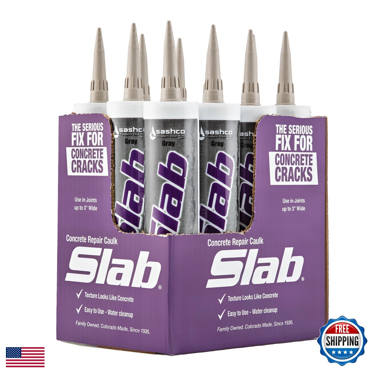 Sashco 16210-12 Concrete Crack Repair Sealant 10.5oz Gray (12 Pack)