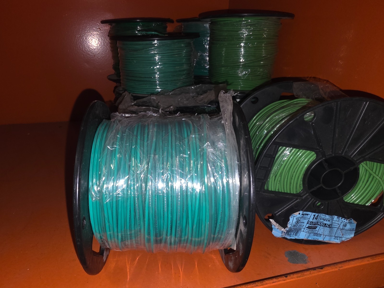 THWN 14 Gauge Stranded Wire 600V 500Ft Green 