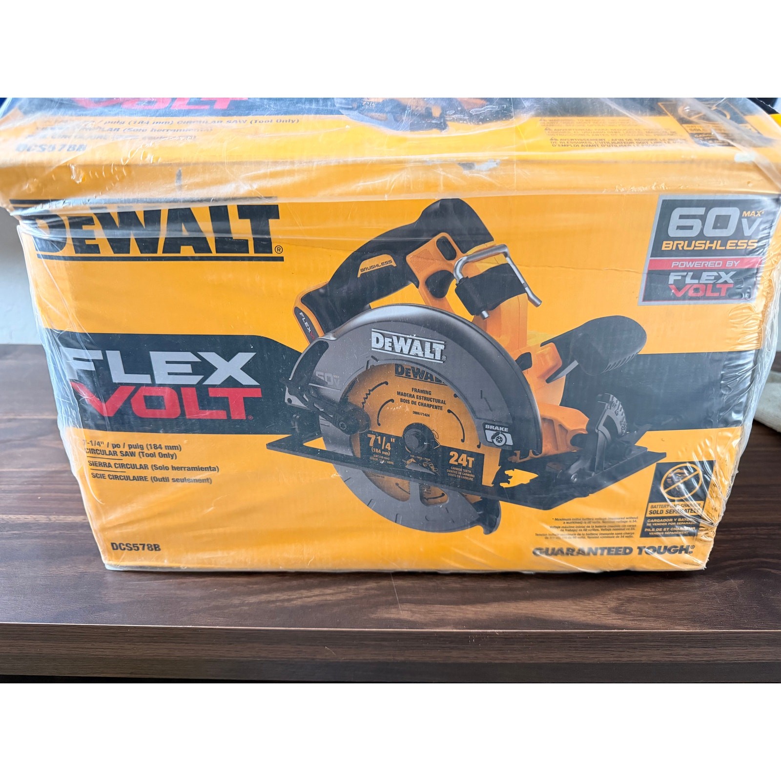 DEWALT DCS578B 60V MAX FlexVolt 7-1/4” Circular Saw Brushless Tool Only