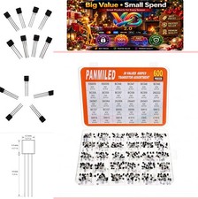 600 Piece Transistor Assortment Kit 30 Values NPN PNP with Storage Box picture