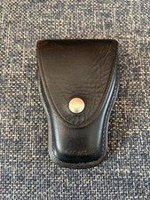 Vintage Don Hume C303 Black Leather Handcuff Holder for Police Belt picture