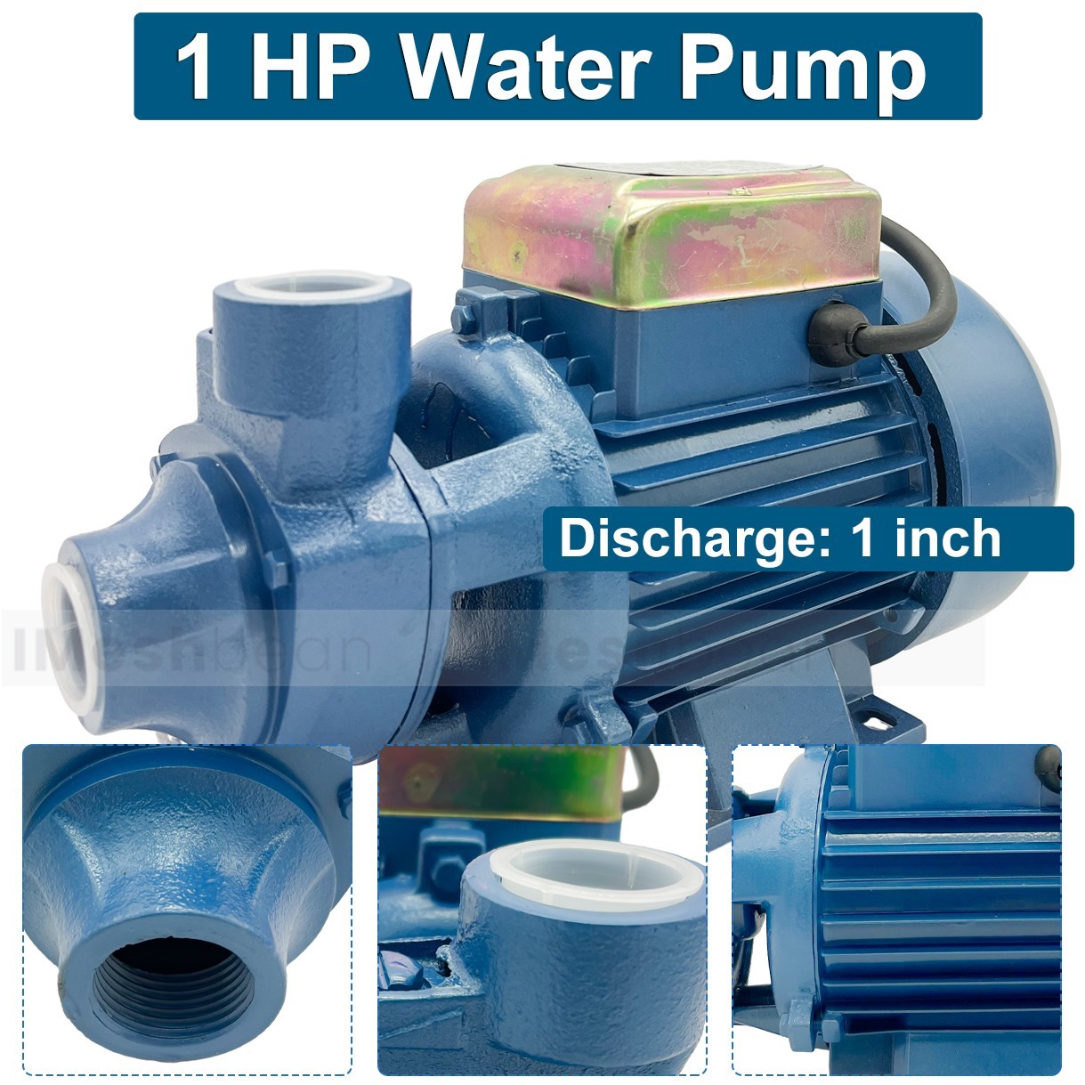 1HP Clear Water Pump Electric Centrifugal Self-Priming Industrial Farm Pool Pond