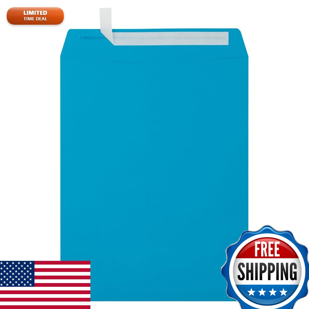 LUXPaper 10x13 Open End Envelopes Pool Blue 80lb Text 250 Count