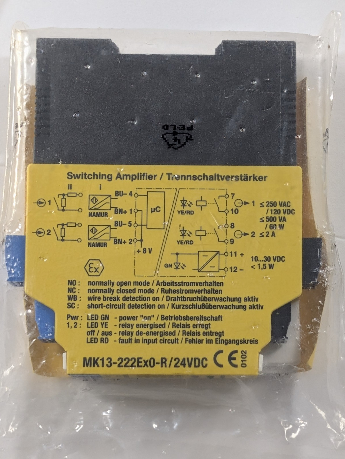 Turck MK13-222Ex0-R/24VDC 7541207 Isolating Switching Amplifier 2 Channel NAMUR Turck MK13-222Ex0-R/24VDC 7541207 Isolating Switching Amplifier 2 Channel NAMUR