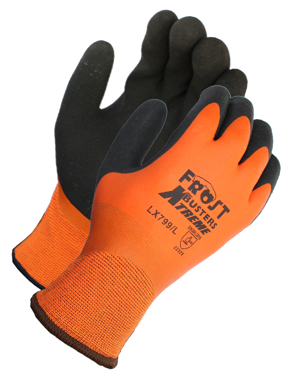 12 Pairs Frost Buster Thermo Latex Waterproof Winter Gloves Orange Insulated 12 Pairs Frost Buster Thermo Latex Waterproof Winter Gloves Orange Insulated