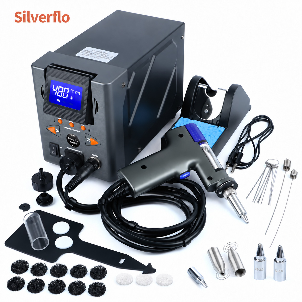 110W Digital Desoldering Rework Station Vacuum Pump Temp Control