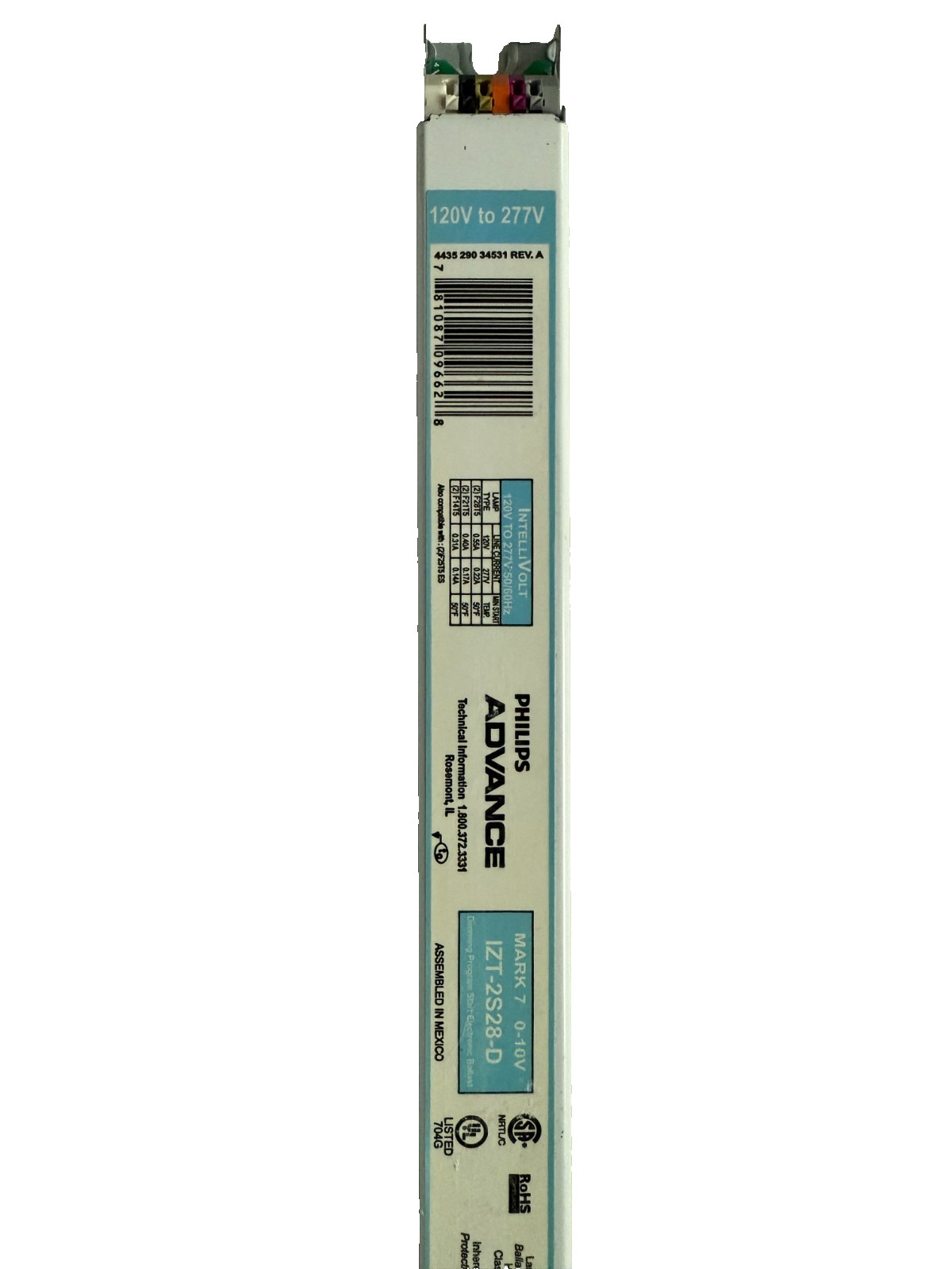 Philips Advance Mark 7 Fluorescent Electronic Dimming Ballast IZT-2S28-D, USED