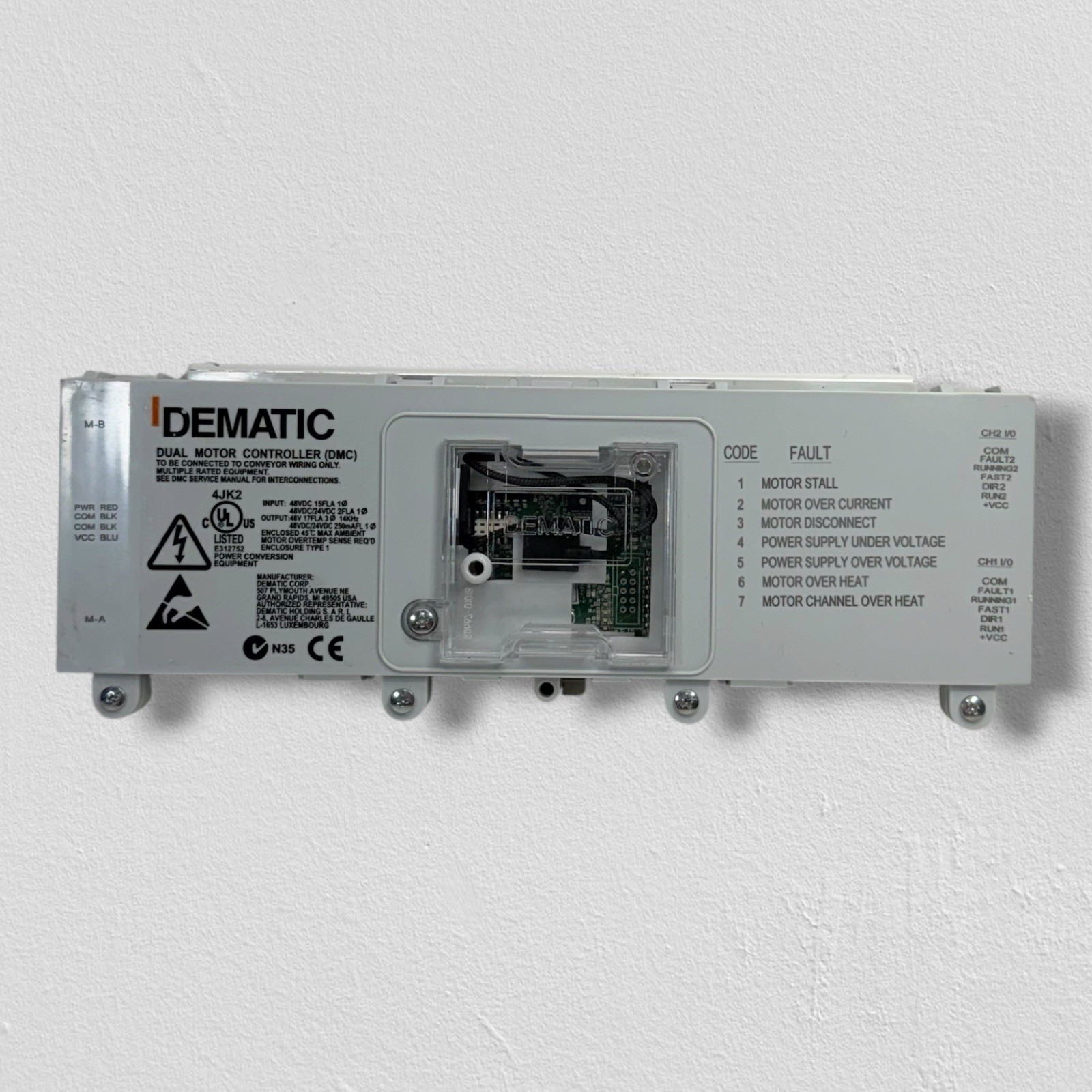 Dematic K041907AAA RevAF STD25 48/24VDC Dual Motor Controller Only