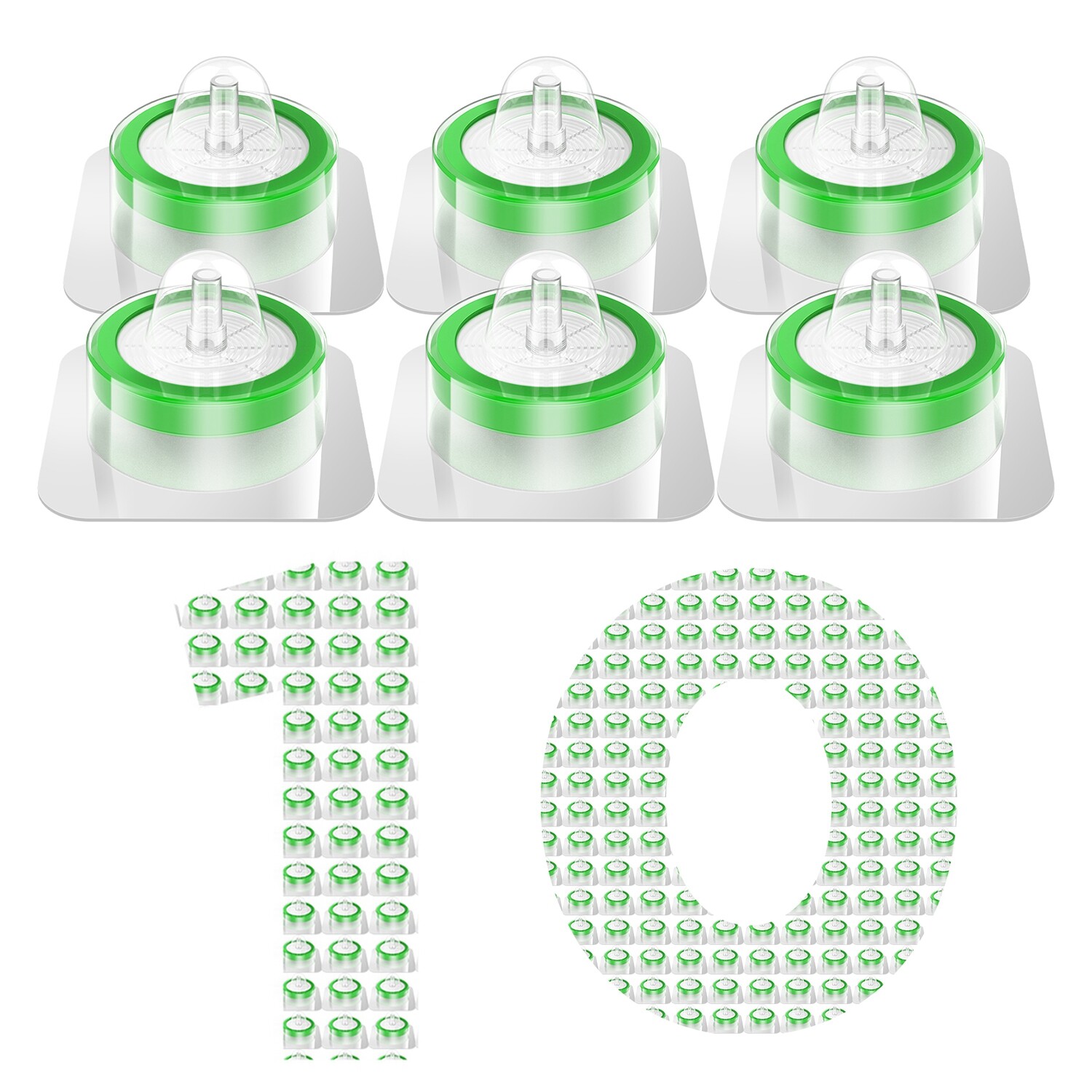 1000pcs Disc Syringe Filters Sterile Filter PES Membrane 0.22µm 33mm Hydrophilic