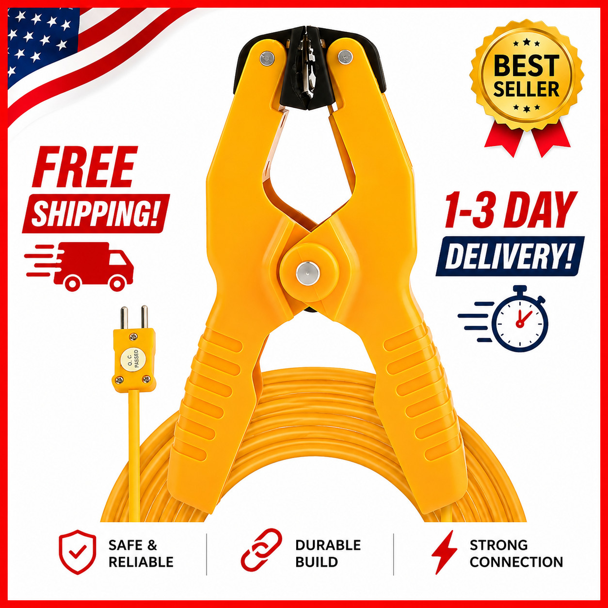 Pipe Clamp Yellow Ht 05 K Type Thermocouple Sensor Temperature Pipe Clamp