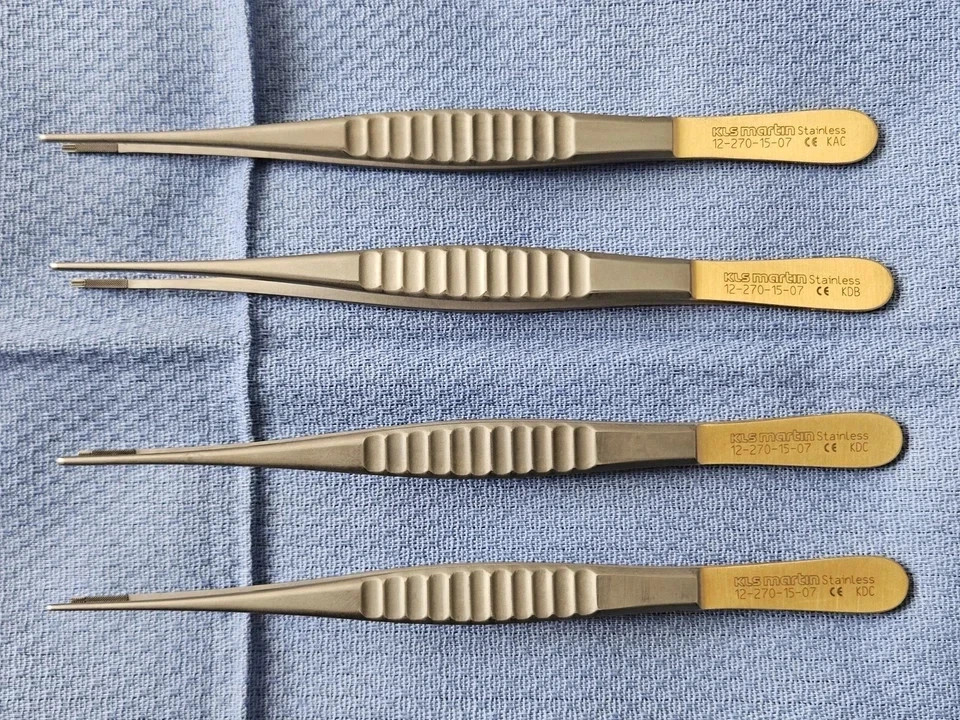 KLS Martin 12-270-15-07 Chitwood DeBakey TC Forceps 1.5mm Tip Lot of 4