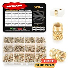 Kit surtido de inserciones roscadas M2 M3 M4 M5 de 520 piezas para componentes d picture