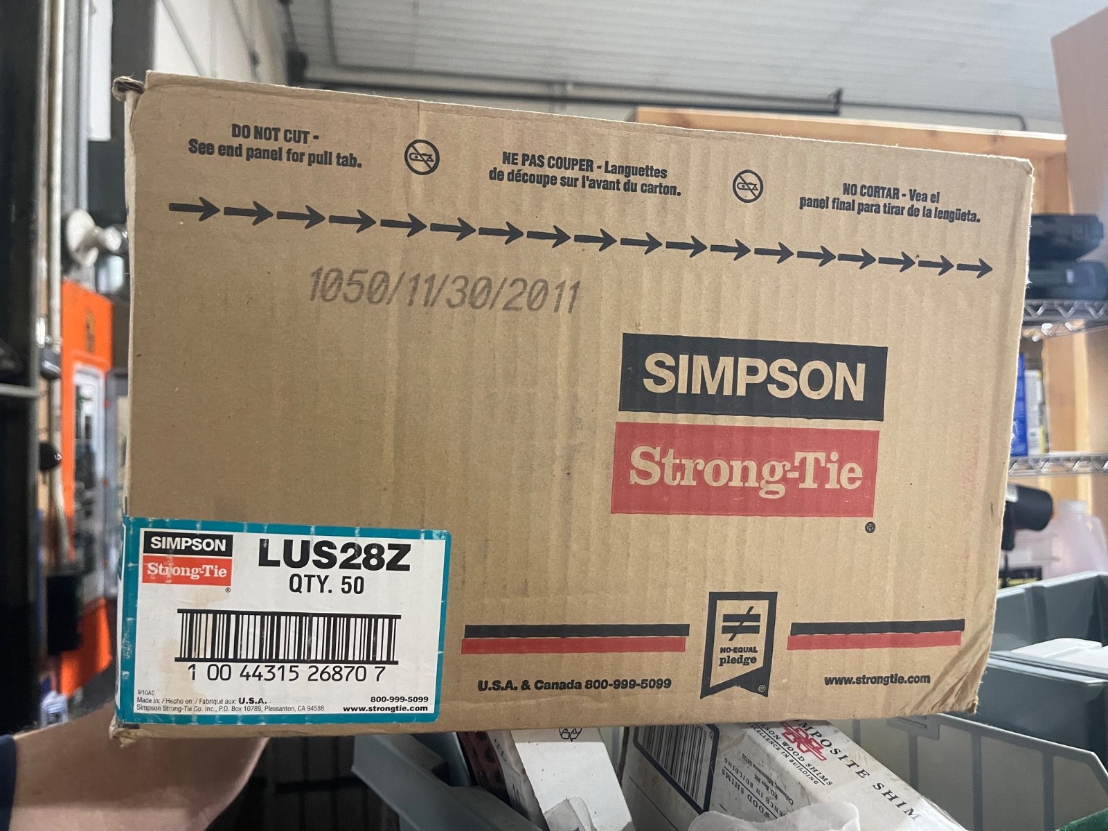Simpson Strong-Tie LUS28Z 2 x 8 Double Shear Face Mount Hanger ZMAX NIB 50QTY