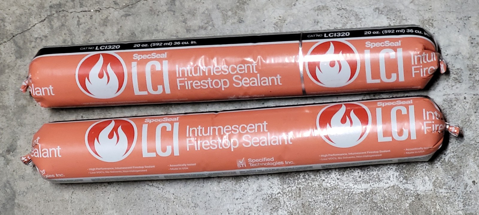 2 Pack SpecSeal Firestop Product LCI Intumescent Firestop Sealant LCI320 20oz US
