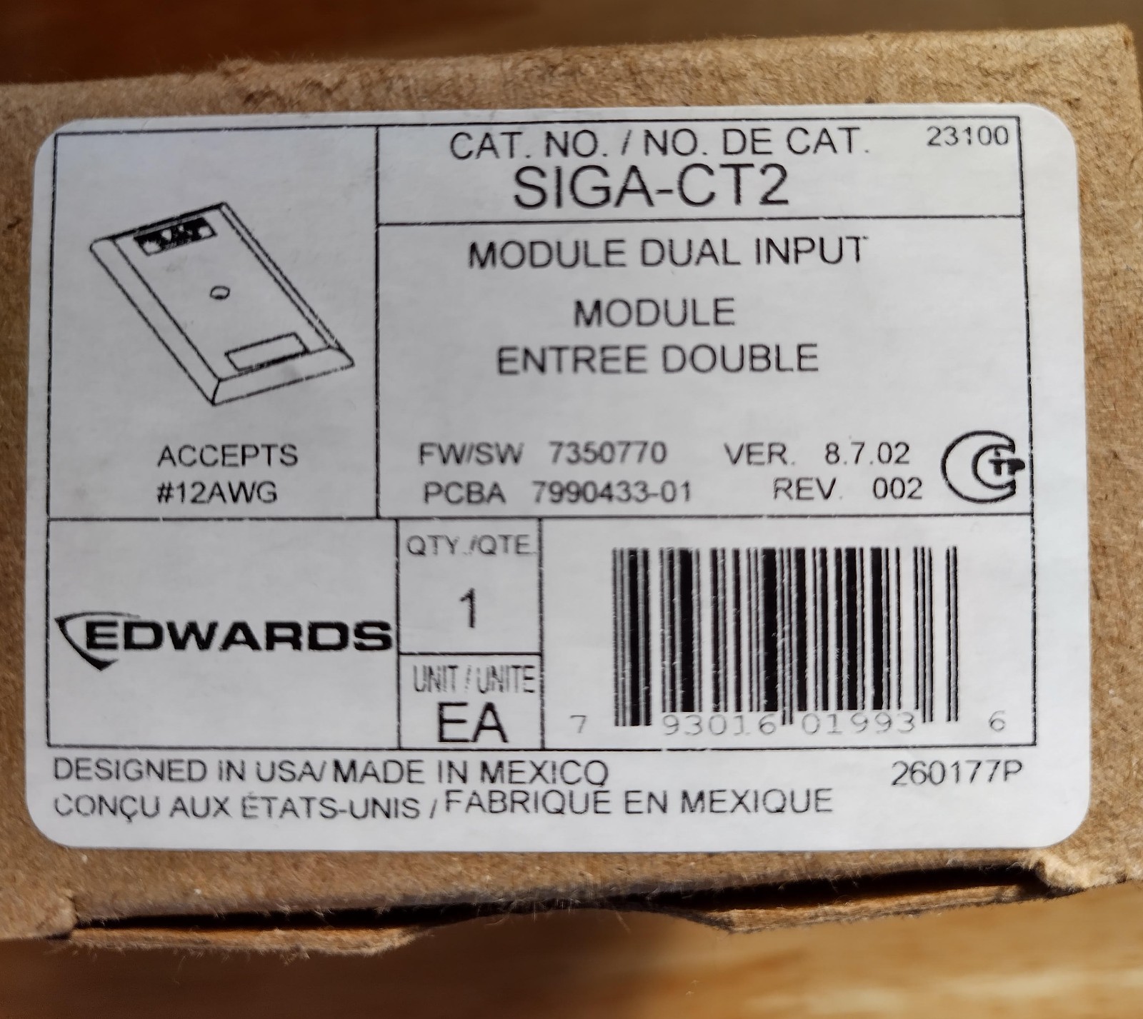 Edwards EST SIGA-CT2 Monitor Module New in Box Edwards EST SIGA-CT2 Monitor Module New in Box