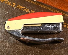 Vintage Red & Cream Swingline Stapler, USA Made, Mid-Century Desk Decor picture