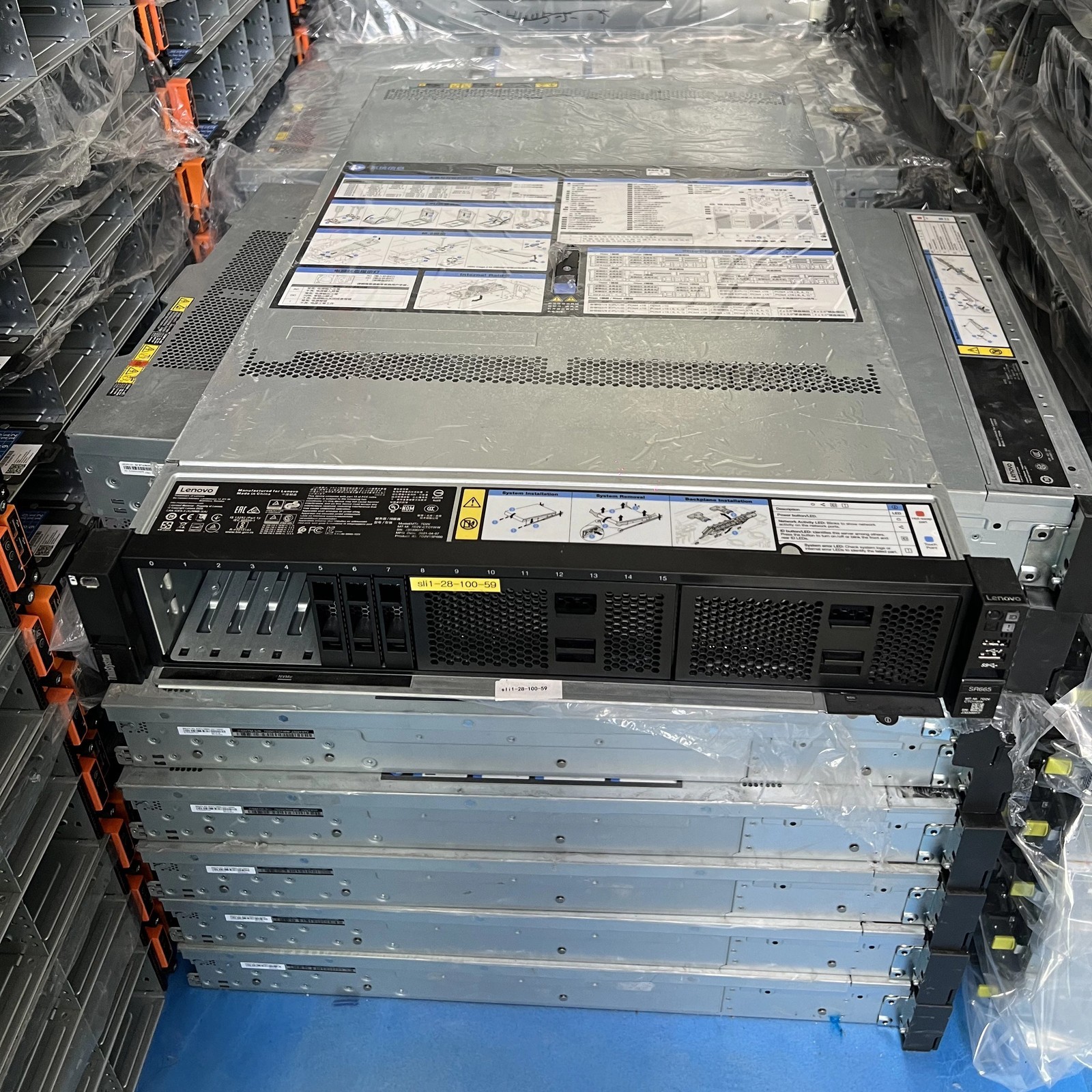 6 units Lenovo SR665 Server 8x NVME 2x1100W ,2x AMD 7V13 CPU , 1TB 2933MHz RAM