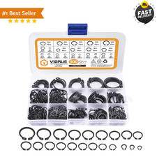 Steel Retainer Bar 500Pcs Snap Rings Assortment Alloy Steel External Circlip Snap ...