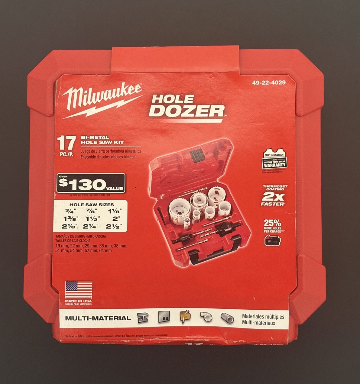 Milwaukee Tool 49-22-4029 17Pc. Hole Dozer Bi-Metal Hole Saw Kit