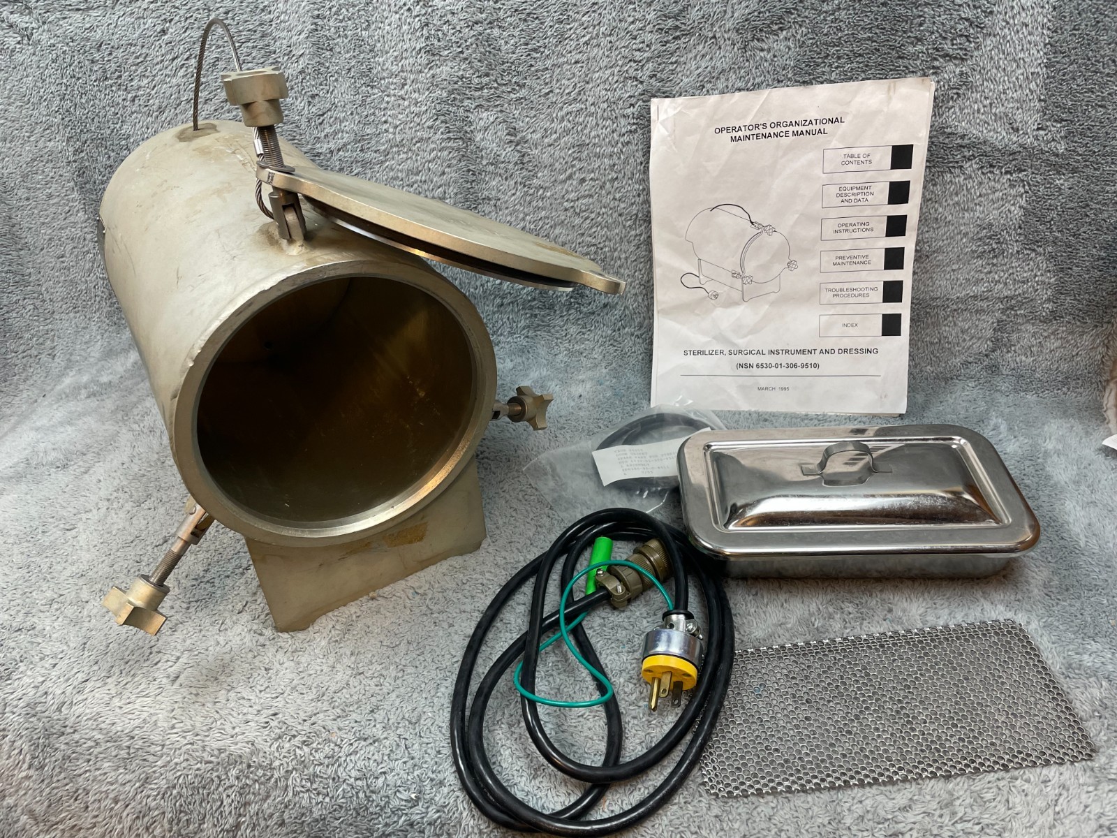 Vintage US Military Field Autoclave Portable Horizontal Steam Sterilizer