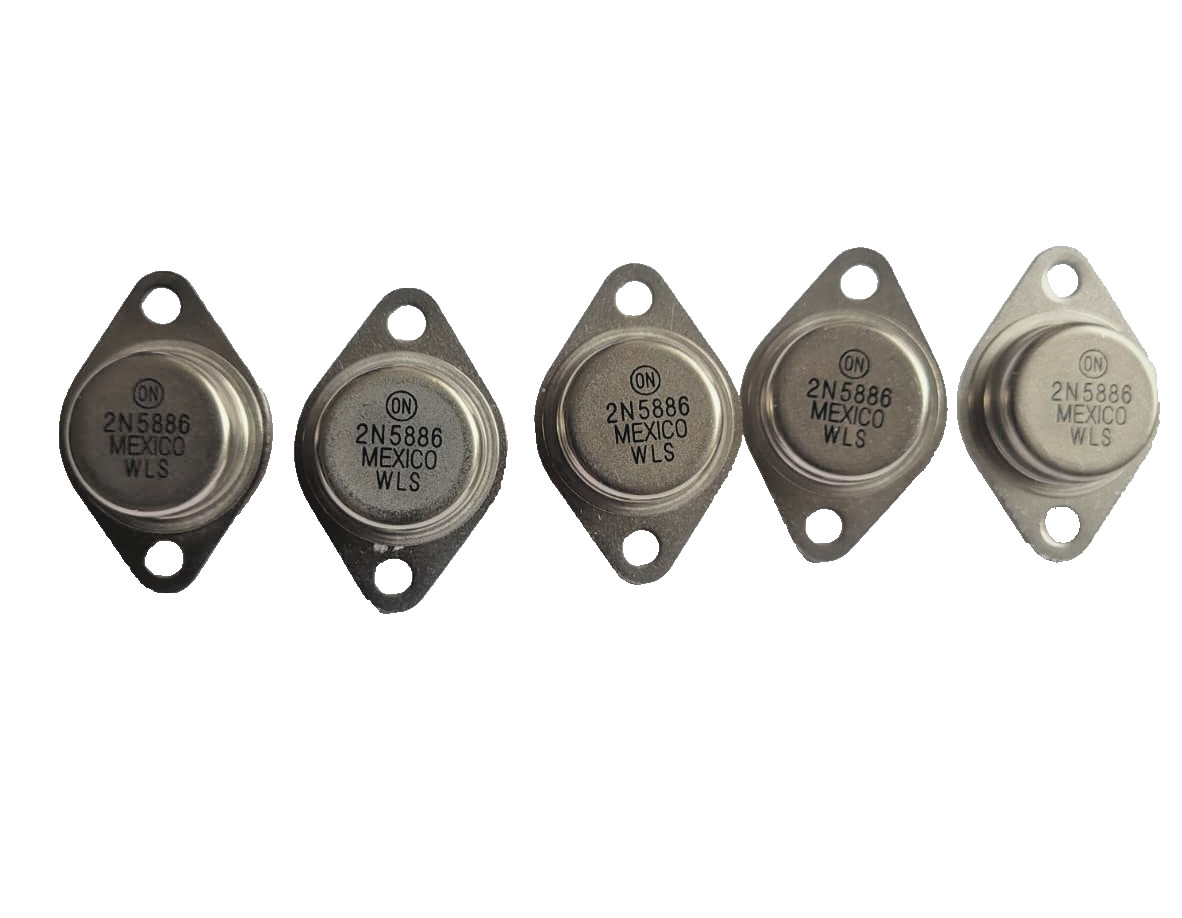 2N5886 NPN Silicon Transistor 80V / 25A /  TO-3 New 5 Pack