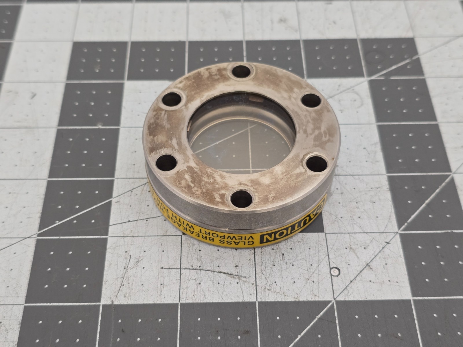 UHV Fused Silica Viewport with Additional Crystal Lens 2.75\