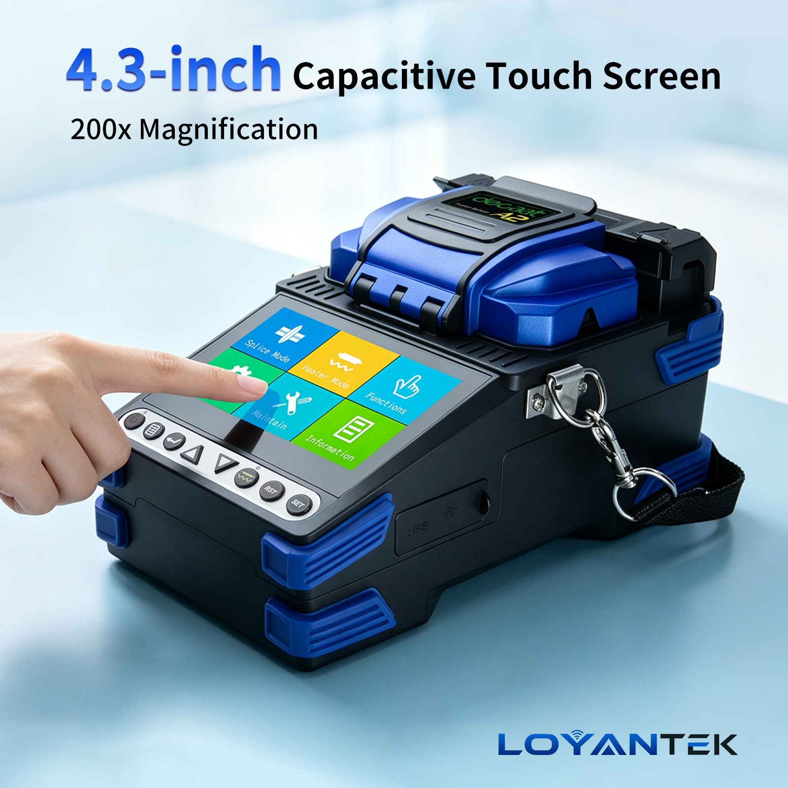 LOYANTEK A2 Fusion Splicer W/OPM VFL, FTTH  Fiber Splicing Machine kit
