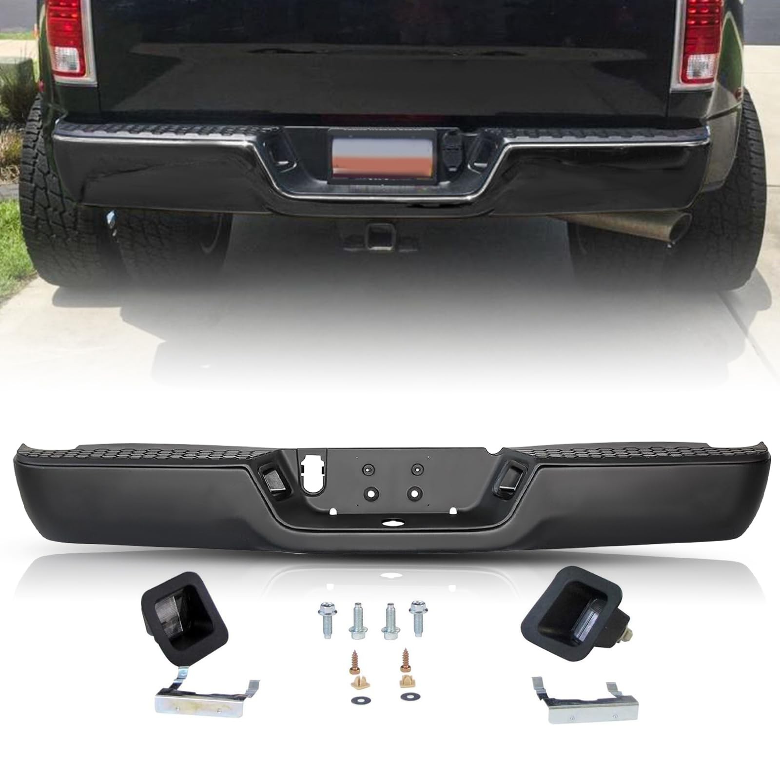 Black Back Bumper for 2009-2018 Ram 1500 2500 3500