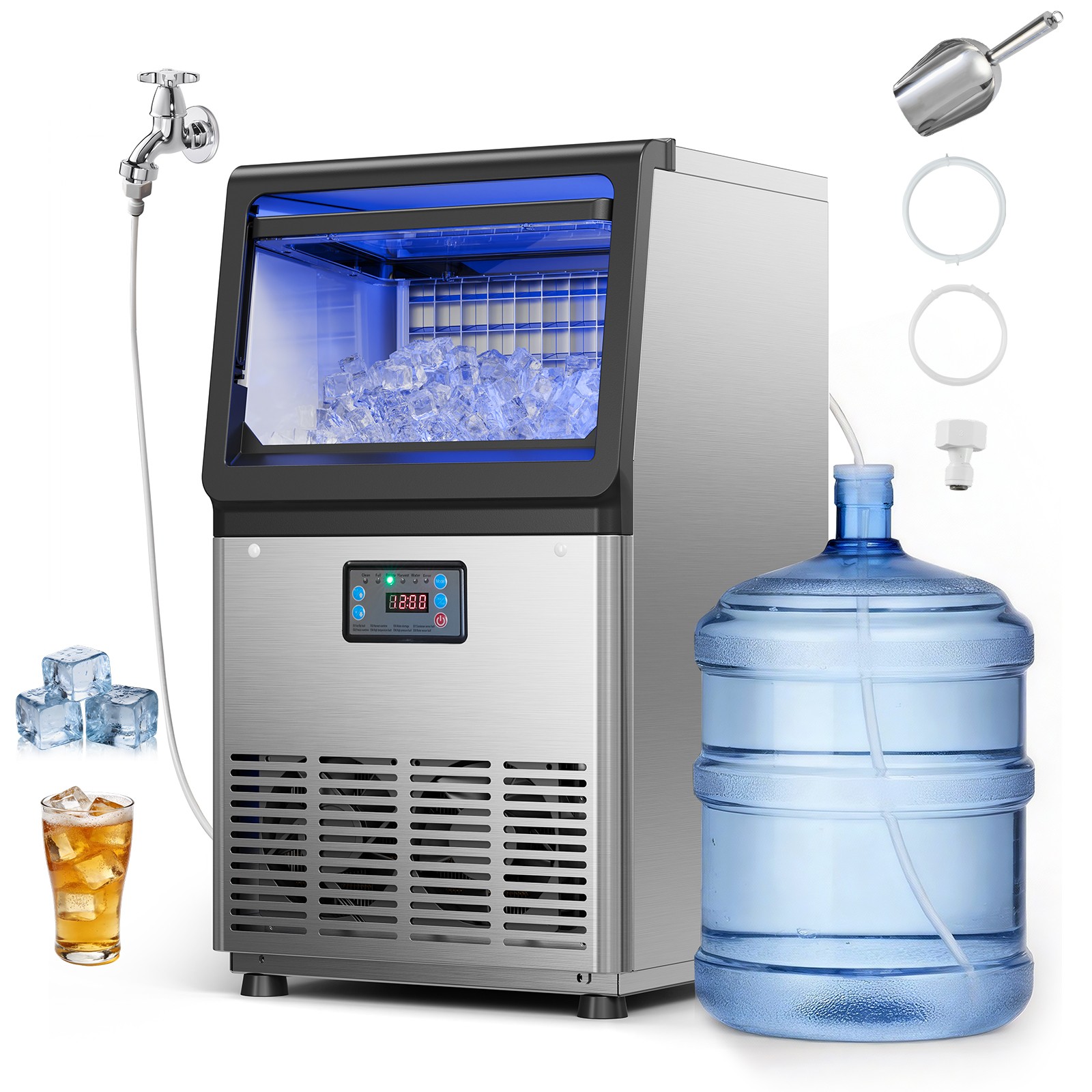 VEVOR Commercial Ice Maker 90 lbs/24h Ice Machine 6.8-13 lbs Storage Restaurant VEVOR Commercial Ice Maker 90 lbs/24h Ice Machine 6.8-13 lbs Storage Restaurant