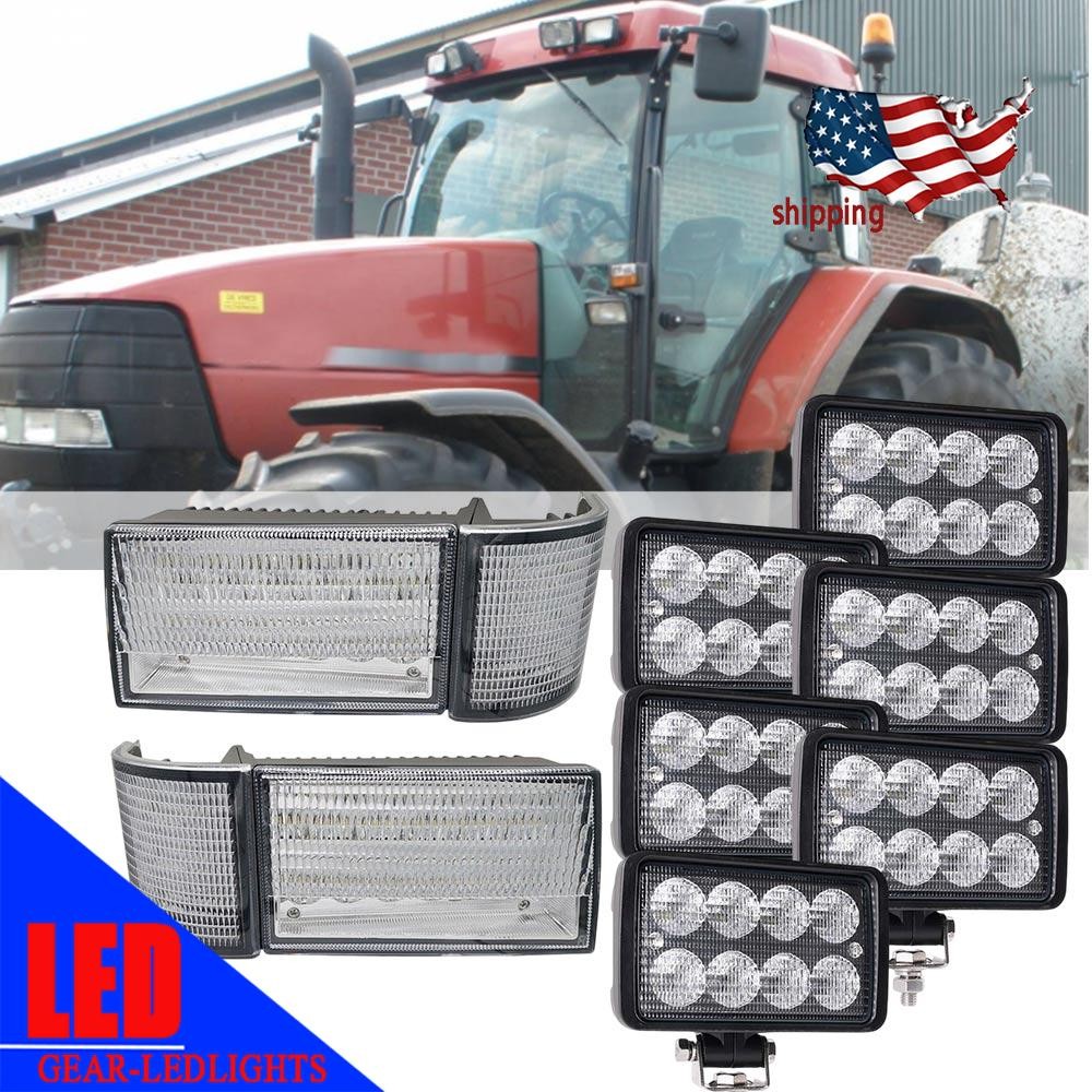 LED Front Wraparound Hood Lights headlight kit For Case IH MX135, MX100, MX120+