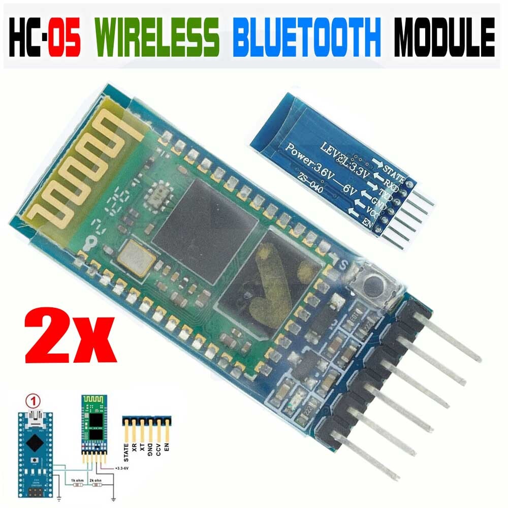 2Pcs HC-05 Wireless Bluetooth RF Transceiver Module anti-reverse For Arduino 2Pcs HC-05 Wireless Bluetooth RF Transceiver Module anti-reverse For Arduino