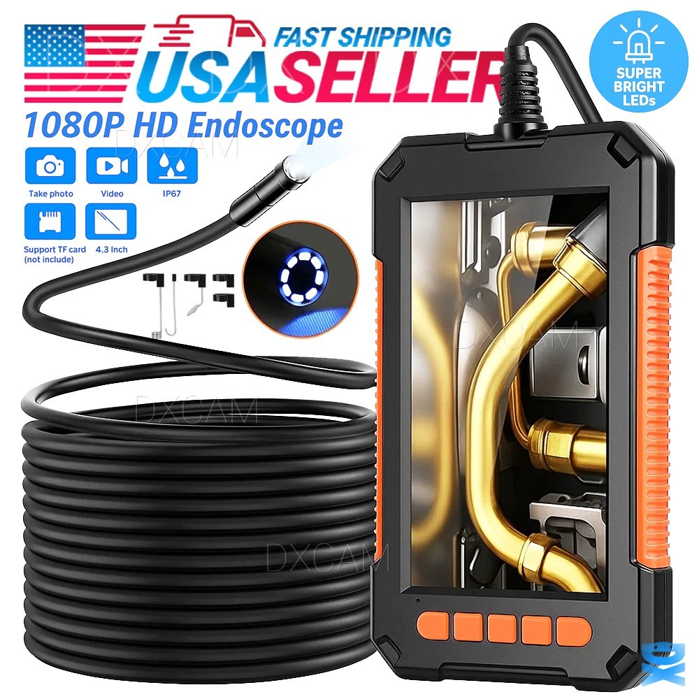 LCD Endoscope 1080P HD Industrial Borescope 4.3inch 8mm Inspection Snake Camera LCD Endoscope 1080P HD Industrial Borescope 4.3inch 8mm Inspection Snake Camera