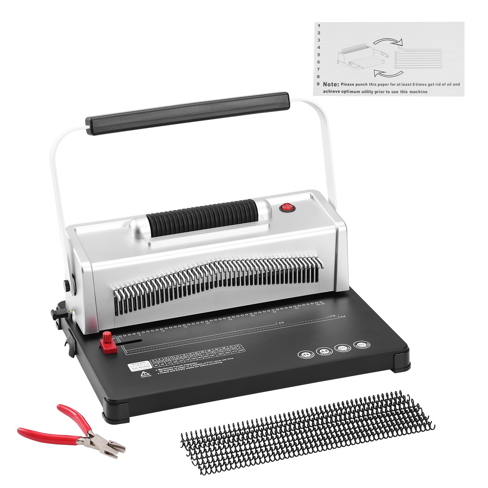 Uimoso Coil Spiral Binding Machine Book Maker Electric w/ 100 Binding Spines