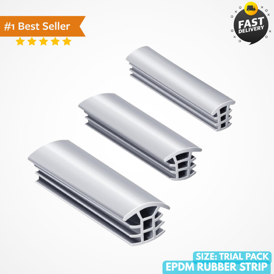Trial Pack Flexible EPDM Rubber Strip 1/2\