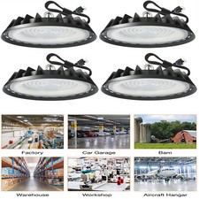 4-Pack 500W UFO LED High Bay Lights for Warehouse/Factory/Shop, 6000K Cool White picture
