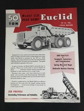 Euclid ￼ Advertising Brochure Rear Dump Truck  50 Ton model LLD 1955 picture