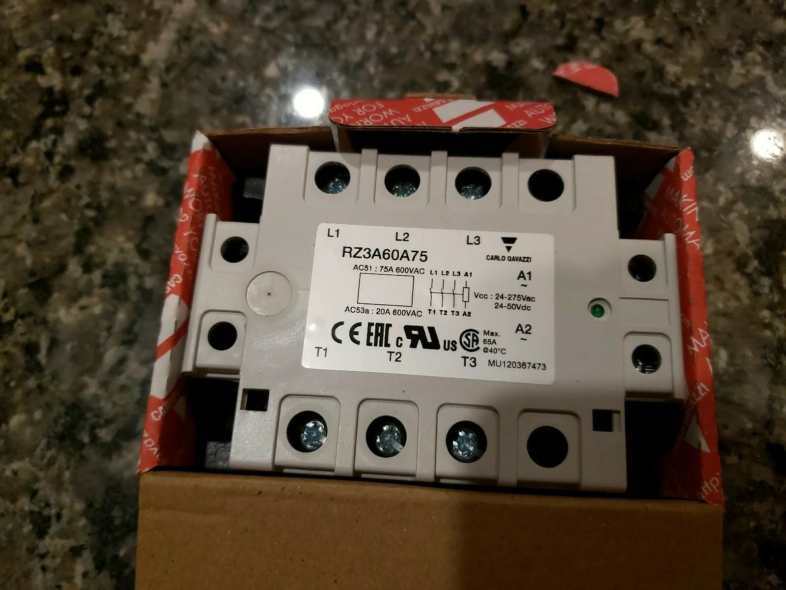 NEW RELAY RZ3A60A75 CARLO GAVAZZI SSR. NEW RELAY RZ3A60A75 CARLO GAVAZZI SSR.