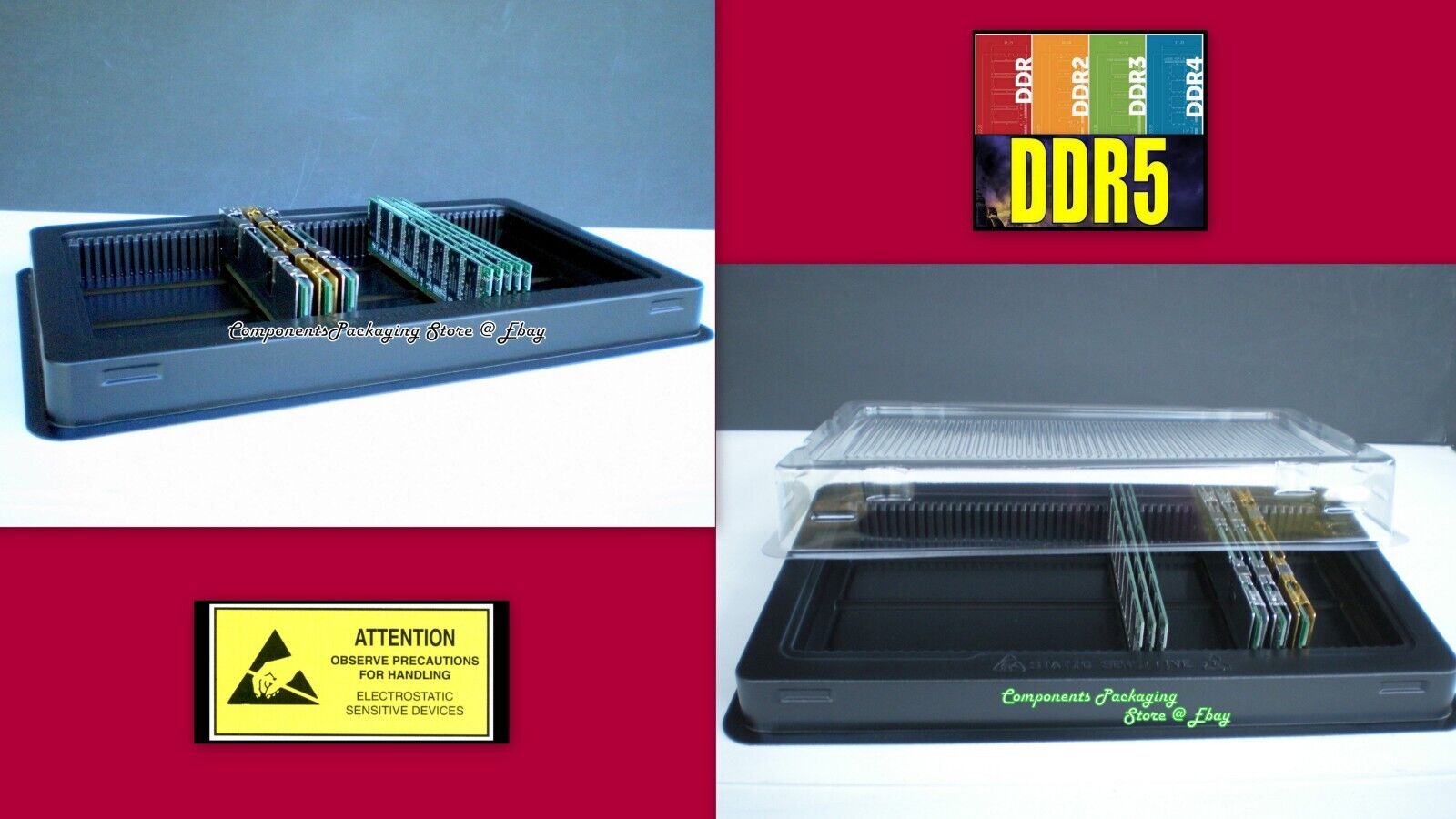 Bulk DRAM Memory Packaging Box Case - 50 Tray Fits up to 2500 DDR DIMM FBDIMM