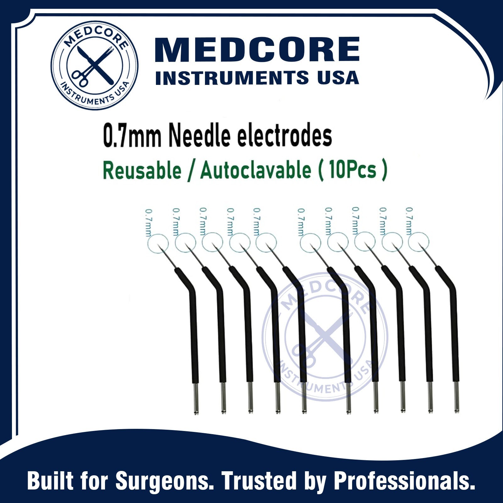 Ellman Surgitron 0.7mm Needle electrodes Reusable/ Autoclavable (10Pcs)