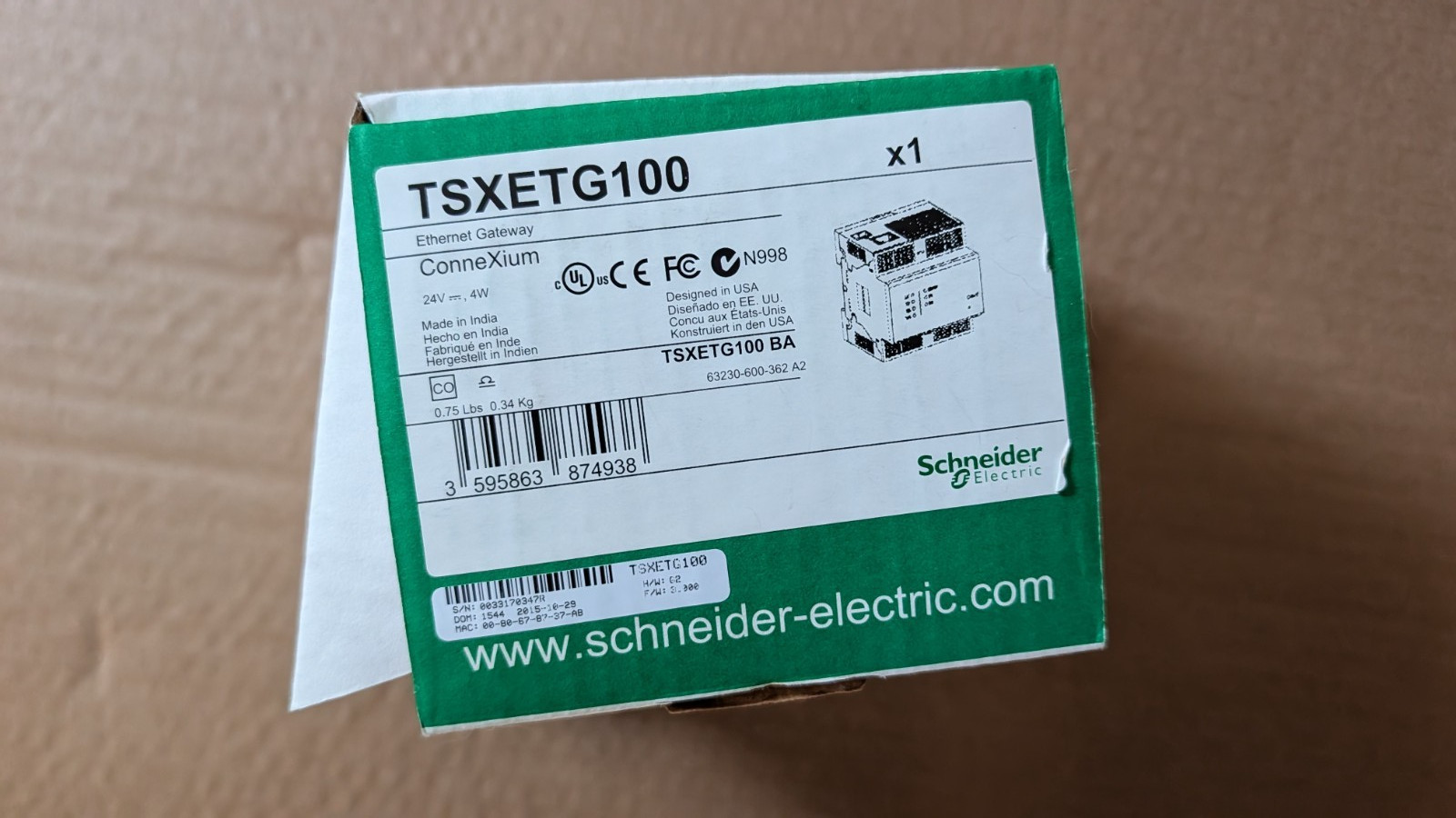 TSXETG100 Brand New Schneider TSXETG100 PLC Ethernet Modbus